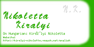 nikoletta kiralyi business card